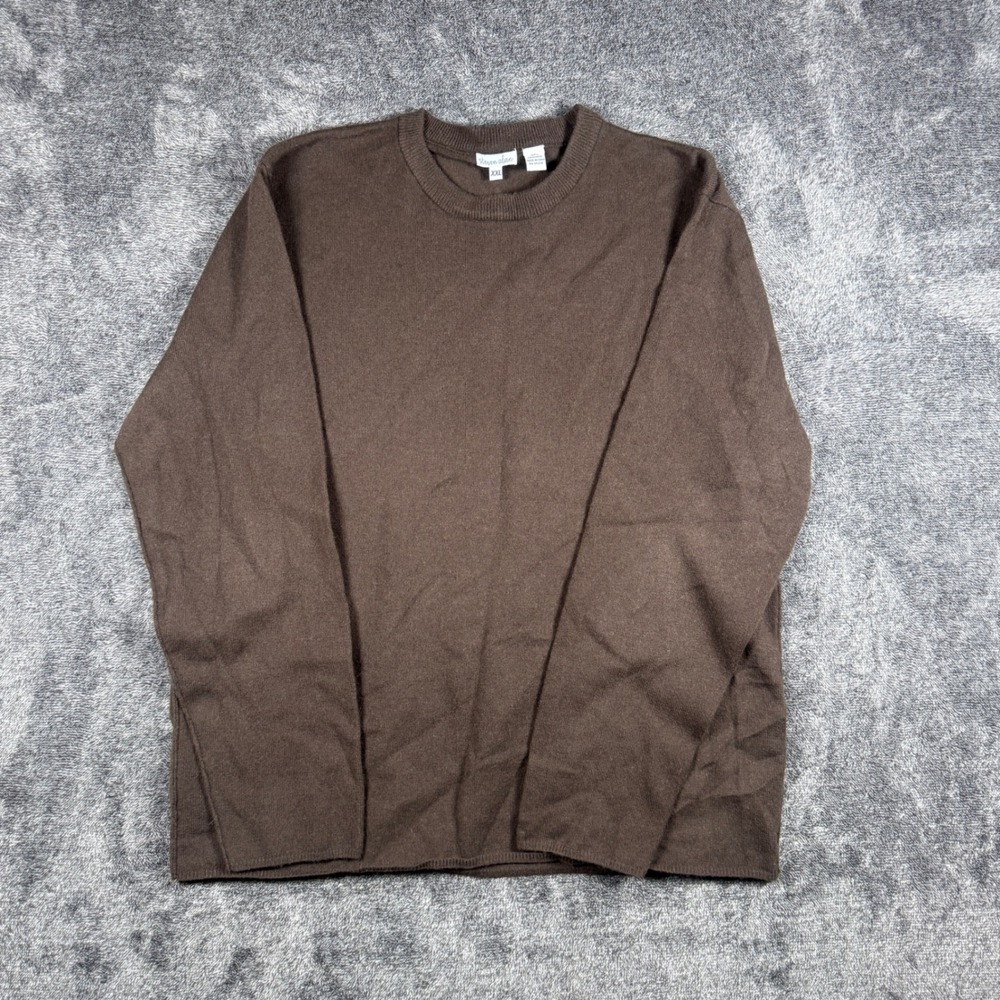 Steven Alan Mens XXL Brown 100% Cashmere Crewneck Sweater Knit Pullover
